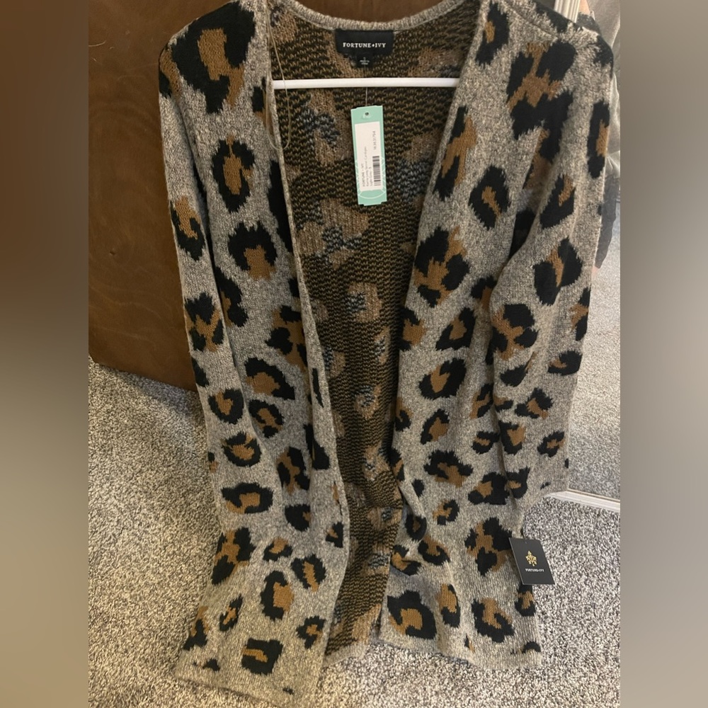 Cheetah print, long cardigan